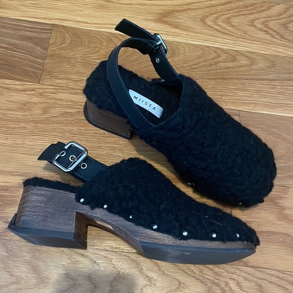 Miista Lana Sherpa Clogs Black 37 - Picture 4 of 12